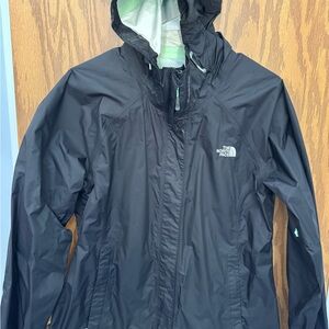The North Face Women’s Black Hooded Rain Jacket, Large